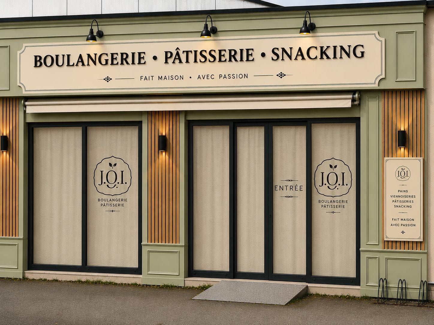 Devanture de la boulangerie J.O.I.